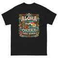 Ohana Family Reunion Gathering v4 Hawaiian t-shirt design on a Black unisex tee