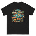 Aloha State Dolphins v4 Hawaiian t-shirt design on a Black unisex tee