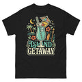 Blue Hawaii Island Paradise v2 Hawaiian t-shirt design on a Black unisex tee