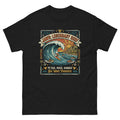 Jaws Legendary Surf Peahi Hawaiian t-shirt design on a Black unisex tee