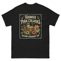 Hawaii Pina Coladas Aloha in a Glass Hawaiian t-shirt design on a Black unisex tee