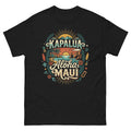 Kapalua Aloha Maui Hawaiian t-shirt design on a Black unisex tee