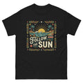 Chasing the Sun v2 Hawaiian t-shirt design on a Black unisex tee