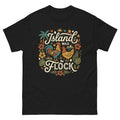Island Wild Flock Hawaiian t-shirt design on a Black unisex tee