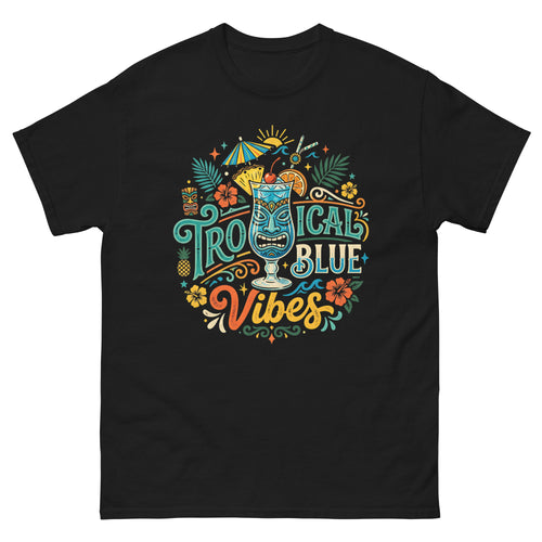 Blue Hawaii Island Paradise v4 Hawaiian t-shirt design on a unisex tee