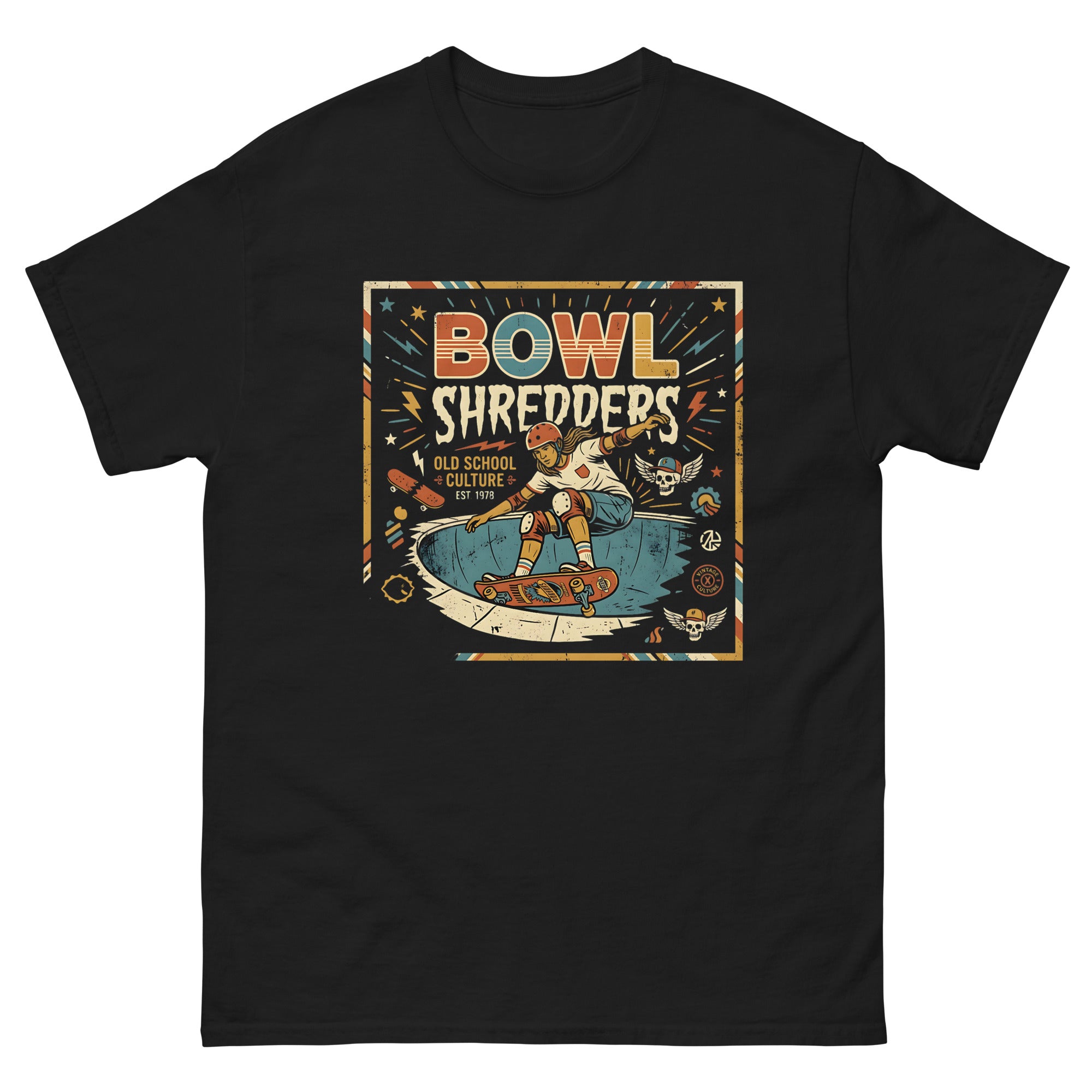 Skate for Life v4 Hawaiian t-shirt design on a Black unisex tee