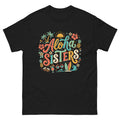 Aloha Sisters Hawaiian t-shirt design on a Black unisex tee