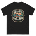 Pacific Catch Hawaii Hawaiian t-shirt design on a Black unisex tee