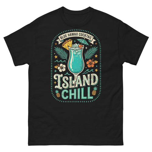 Blue Hawaii Island Paradise Hawaiian t-shirt design on a unisex tee