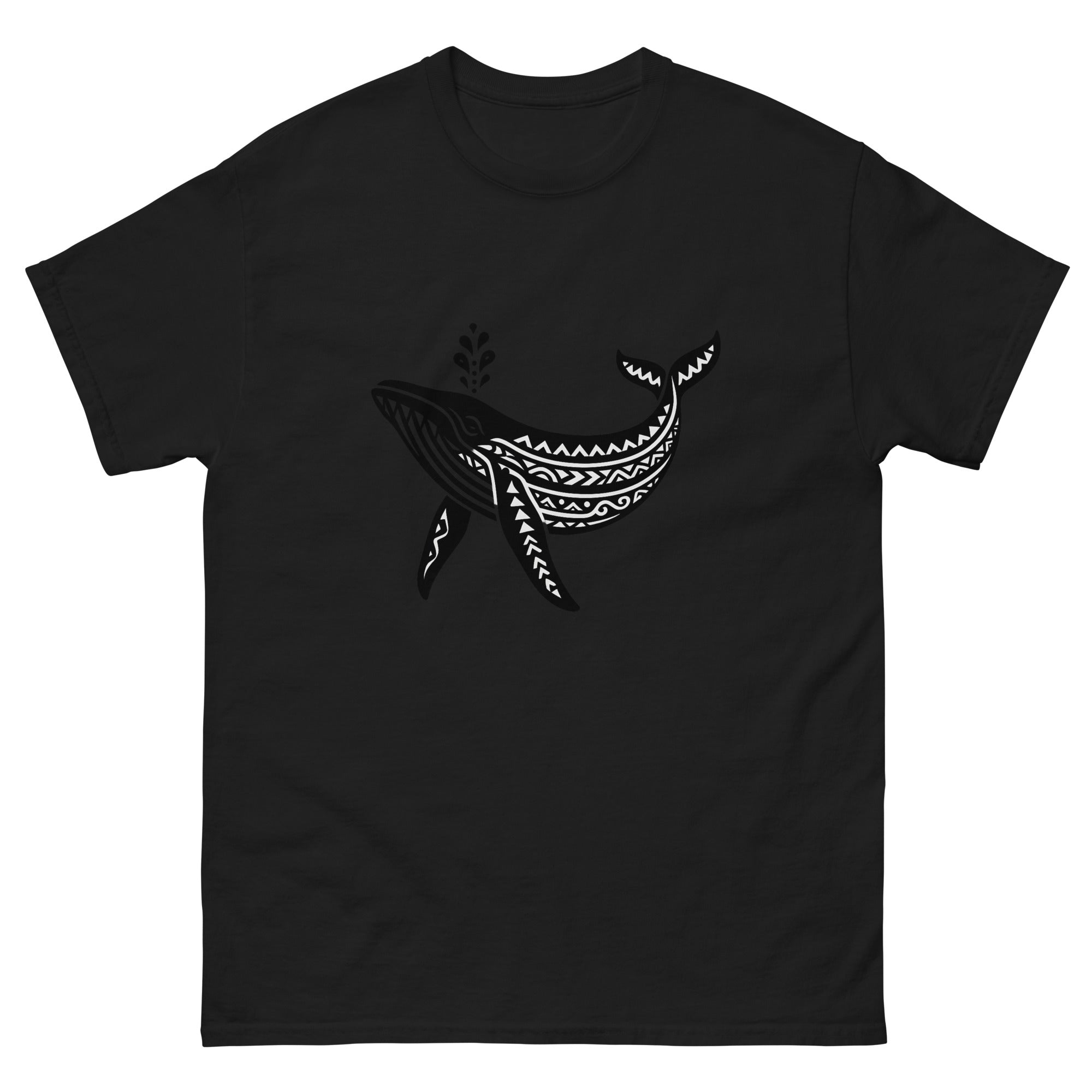 Kohola Whale Hawaiian T-Shirt Hawaiian t-shirt design on a Black unisex tee