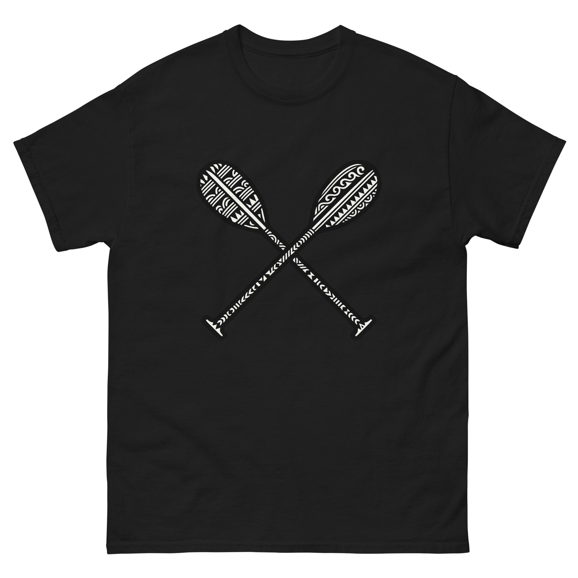 Hoe Paddle Hawaiian Cultural T-Shirt Hawaiian t-shirt design on a Black unisex tee