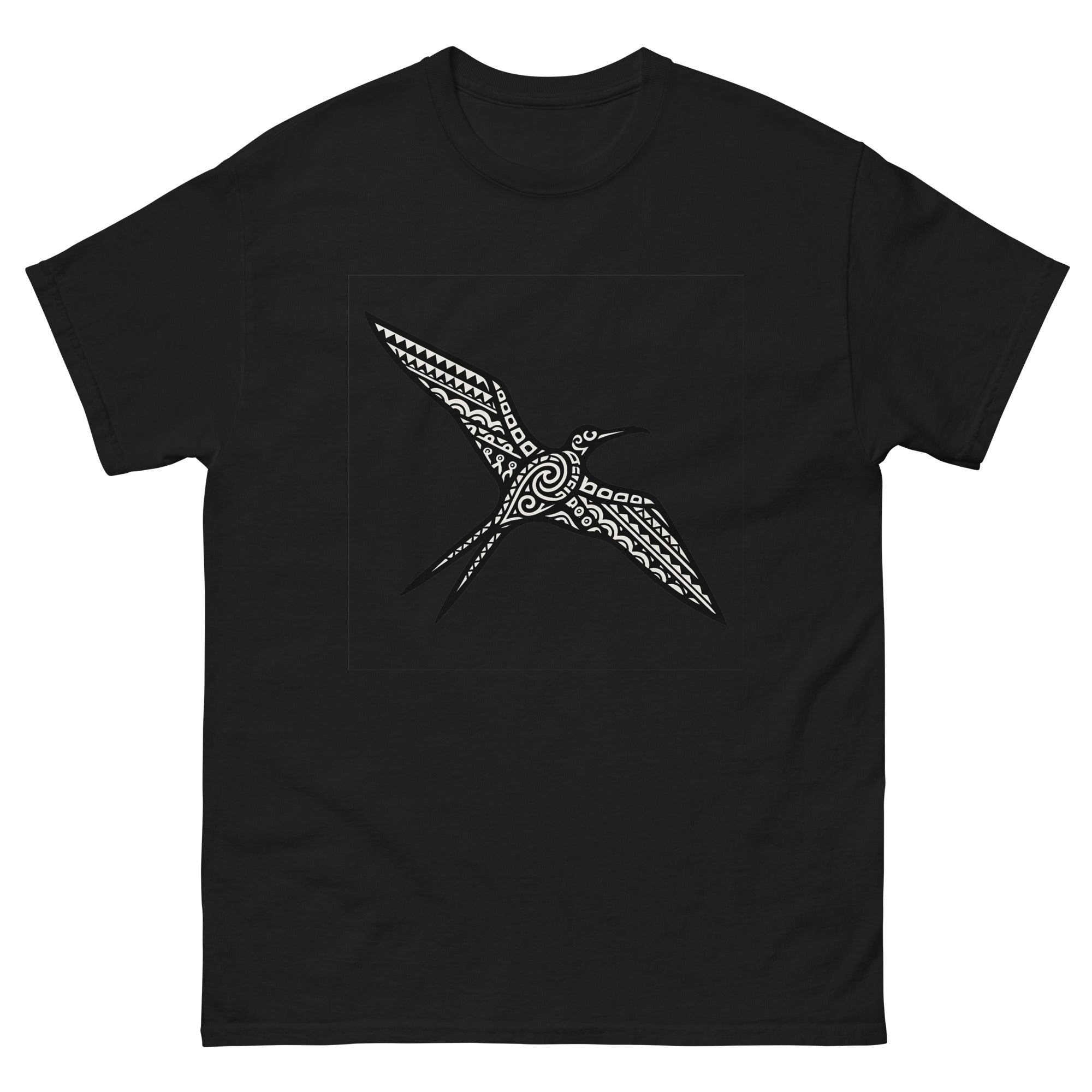 Iwa Frigatebird Hawaiian t-shirt design on a Black unisex tee