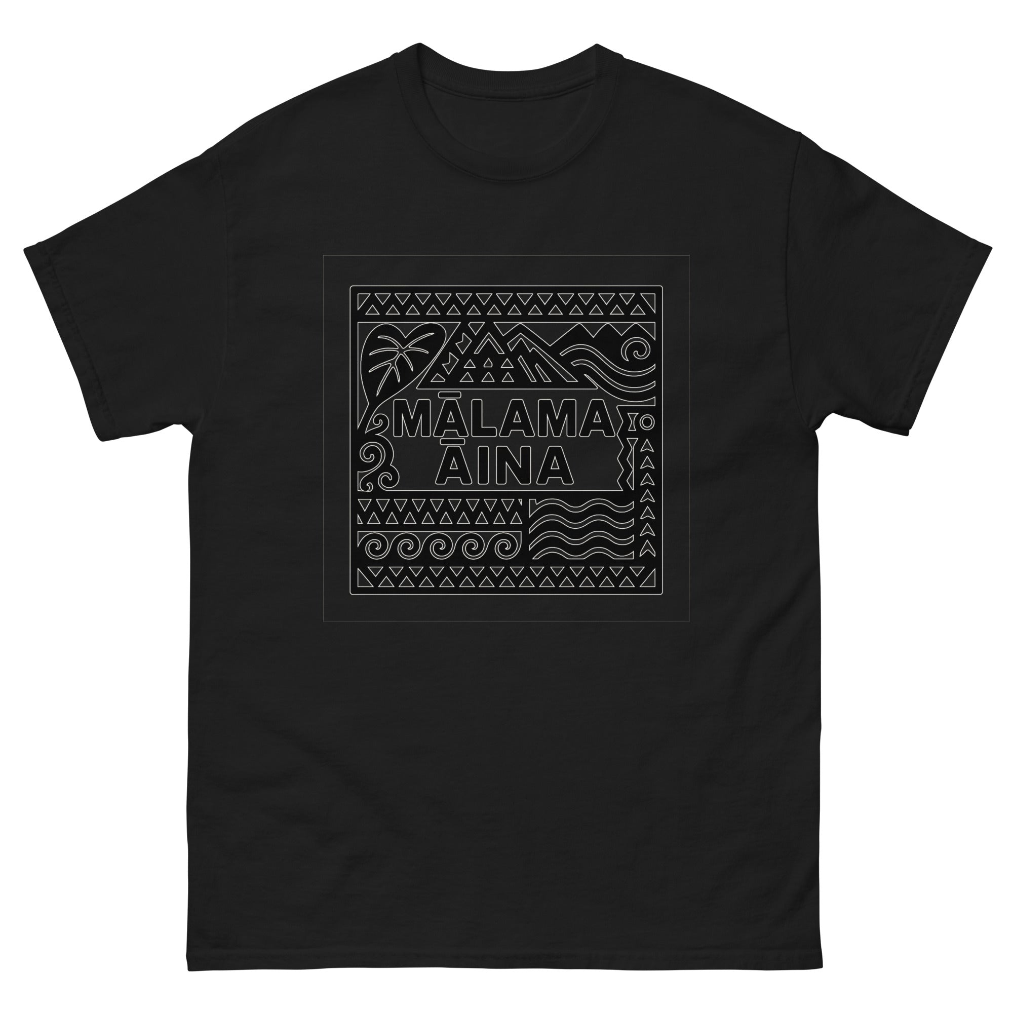 Malama Aina Hawaiian t-shirt design on a Black unisex tee