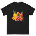 Tropical Fruit Spread Hawaiian t-shirt design on a Black unisex tee
