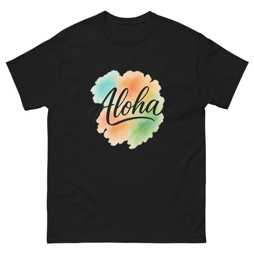 Aloha Spirit Type Hawaiian t-shirt design on a Black unisex tee