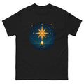 Wayfinding Stars Hawaiian t-shirt design on a Black unisex tee