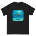 Reef Shark Cruise Hawaiian t-shirt design on a Black unisex tee