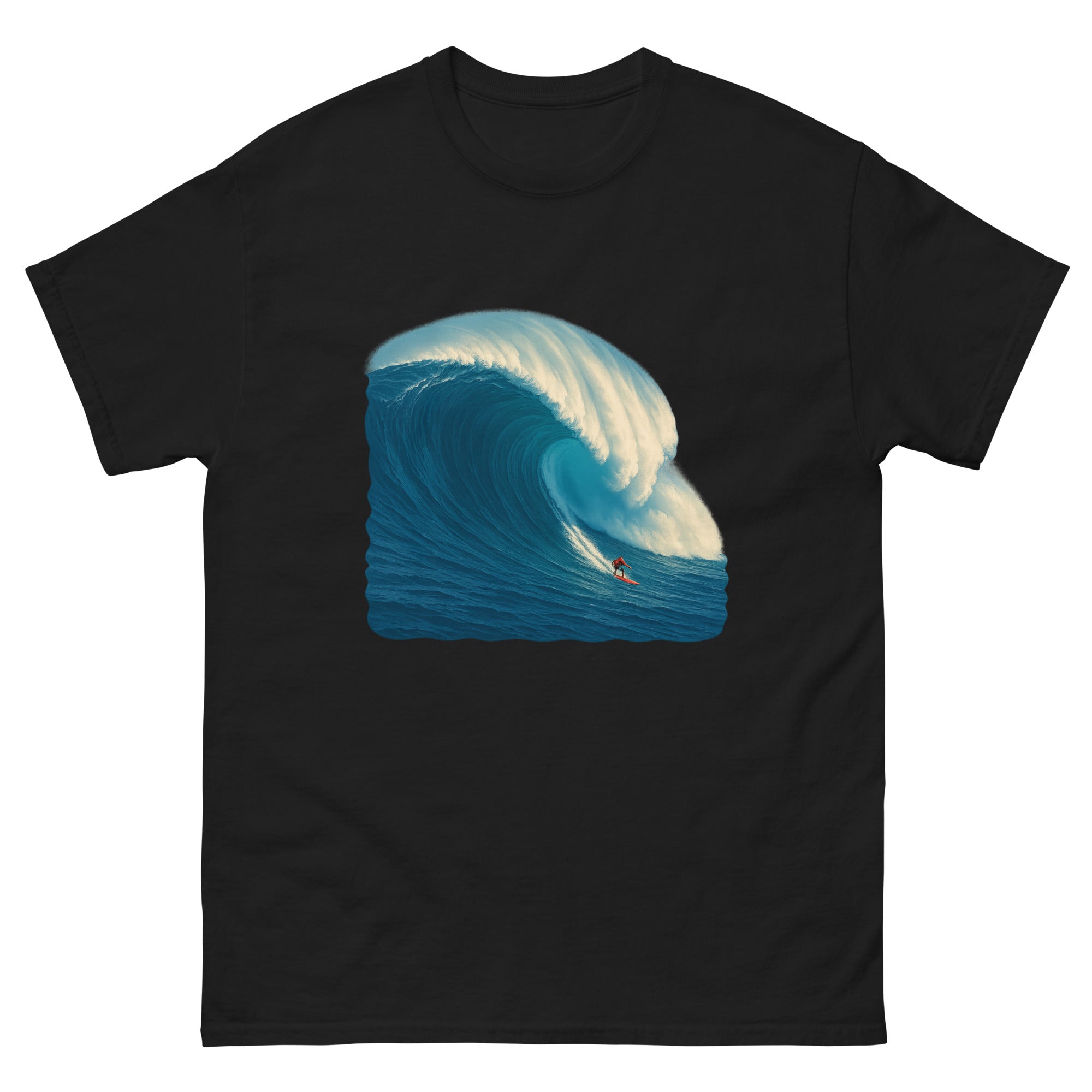 Big Wave At Jaws Hawaiian t-shirt design on a Black unisex tee