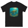 Honu Reef Scene Hawaiian t-shirt design on a Black unisex tee