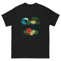Aloha Illustrated Type Hawaiian t-shirt design on a Black unisex tee