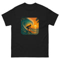 Golden Hour Surf Hawaiian t-shirt design on a Black unisex tee