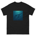 Humpback And Calf Hawaiian t-shirt design on a Black unisex tee