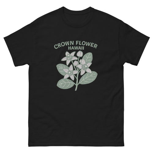 Crown Flower Hawaiian t-shirt design on a unisex tee