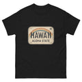 Hawaii License Plate Hawaiian t-shirt design on a Black unisex tee
