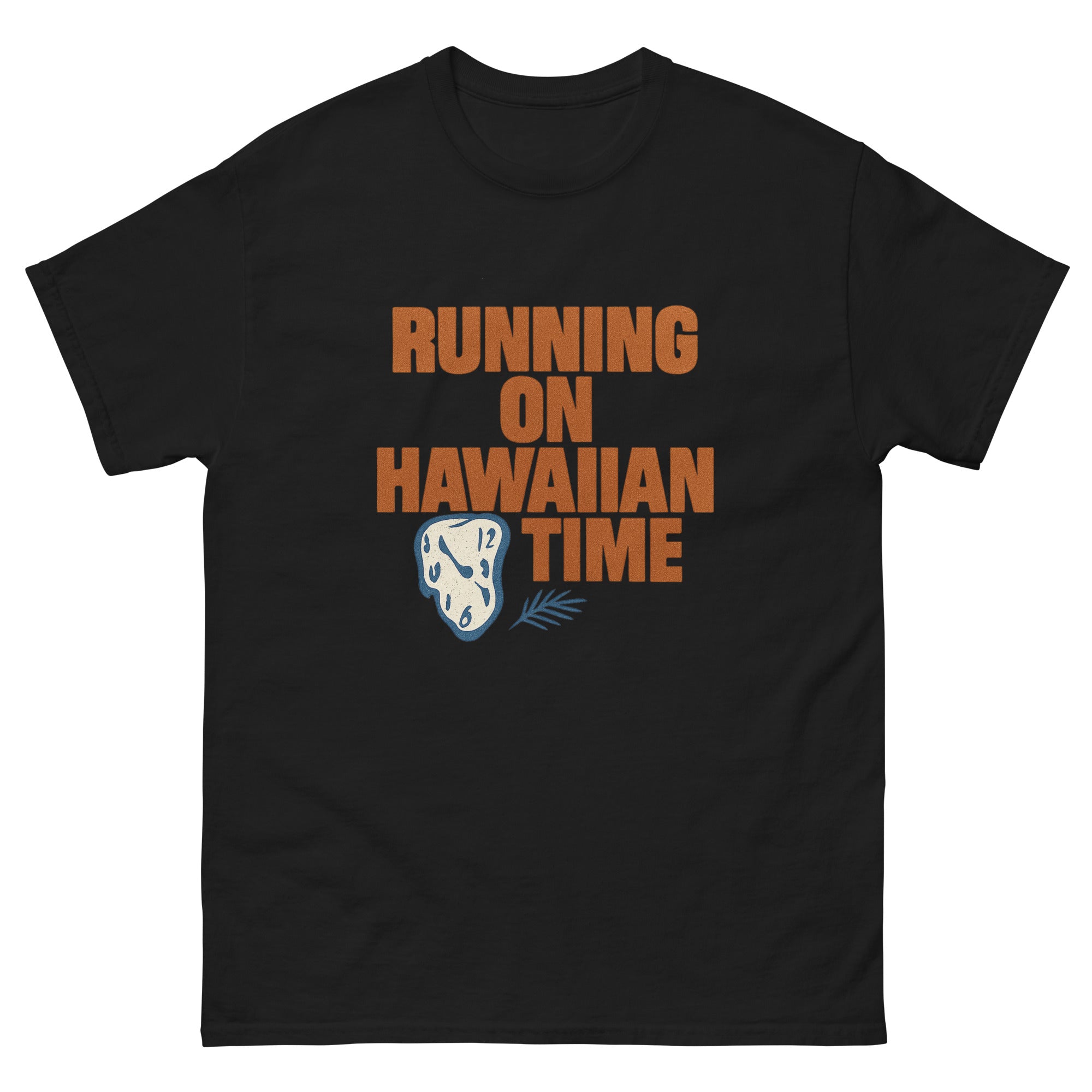 Hawaiian Time Hawaiian t-shirt design on a Black unisex tee