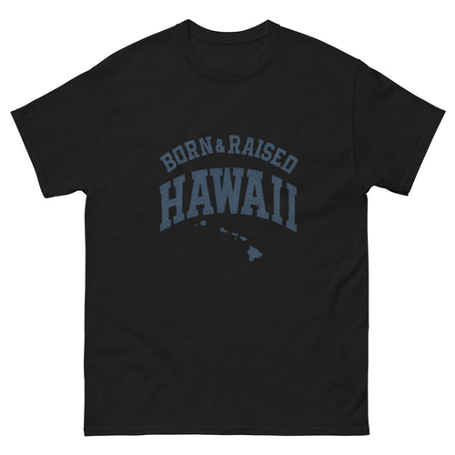 Born And Raised Hawaiian t-shirt design on a unisex tee