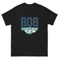 808 State Of Mind Hawaiian t-shirt design on a Black unisex tee