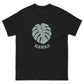 Monstera Leaf Hawaiian t-shirt design on a Black unisex tee