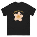 Plumeria Hawaiian t-shirt design on a Black unisex tee