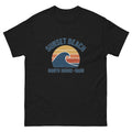 Sunset Beach Hawaiian t-shirt design on a Black unisex tee