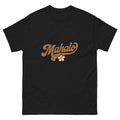 Mahalo Hawaiian t-shirt design on a Black unisex tee