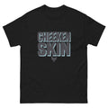 Cheeken Skin Hawaiian t-shirt design on a Black unisex tee