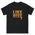 Like Beef Hawaiian t-shirt design on a Black unisex tee