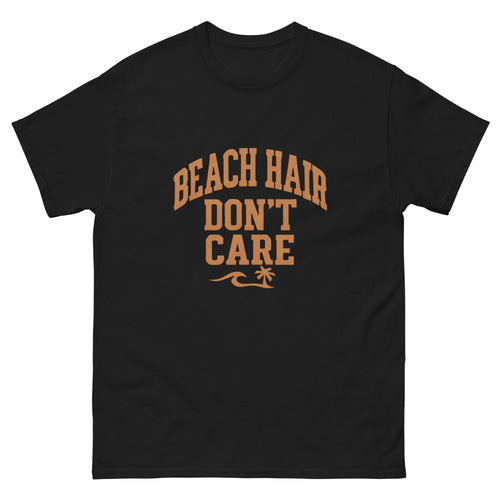 Beach Hair Dont Care Hawaiian t-shirt design on a Black unisex tee