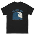 Waimea Bay Hawaiian t-shirt design on a Black unisex tee