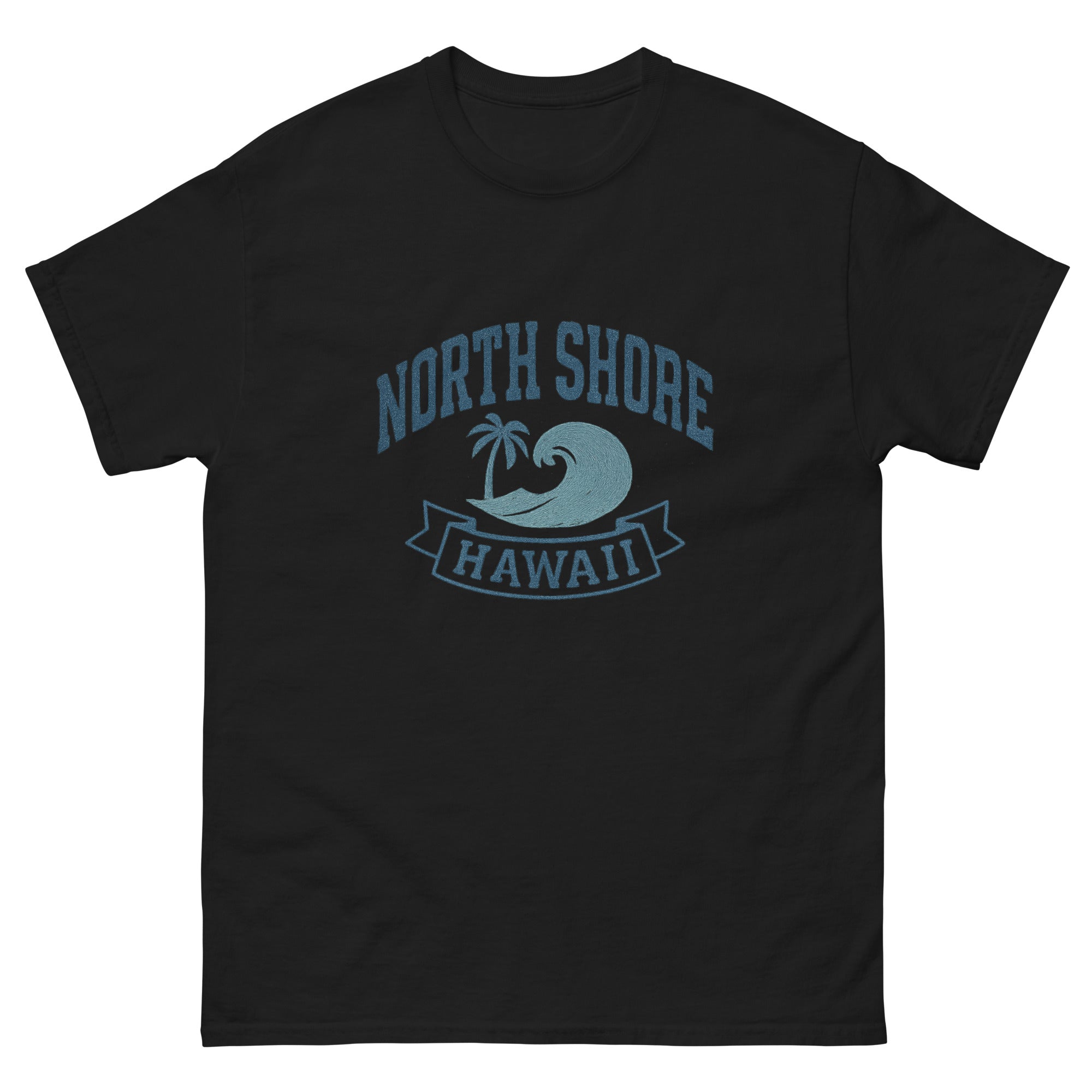 North Shore Hawaiian t-shirt design on a Black unisex tee