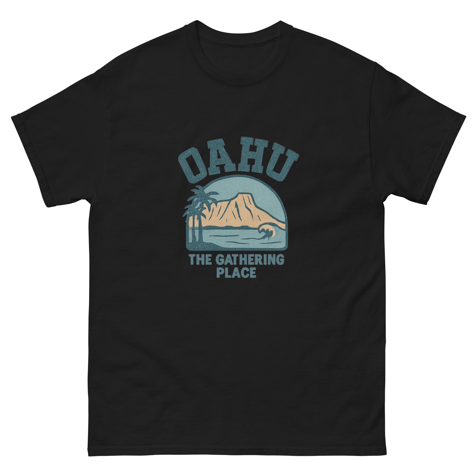 Oahu Hawaiian t-shirt design on a Black unisex tee