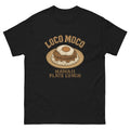Loco Moco Hawaiian t-shirt design on a Black unisex tee