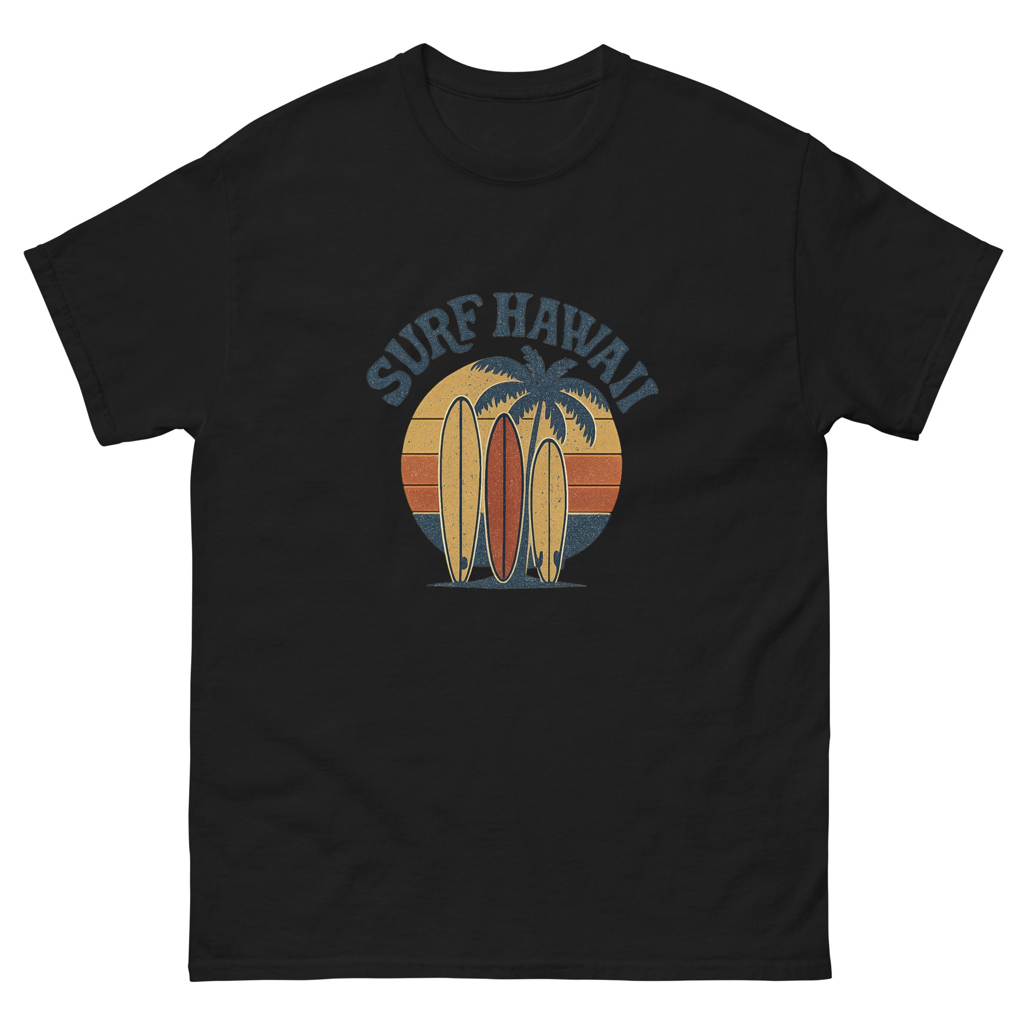 Quiver Hawaiian t-shirt design on a Black unisex tee