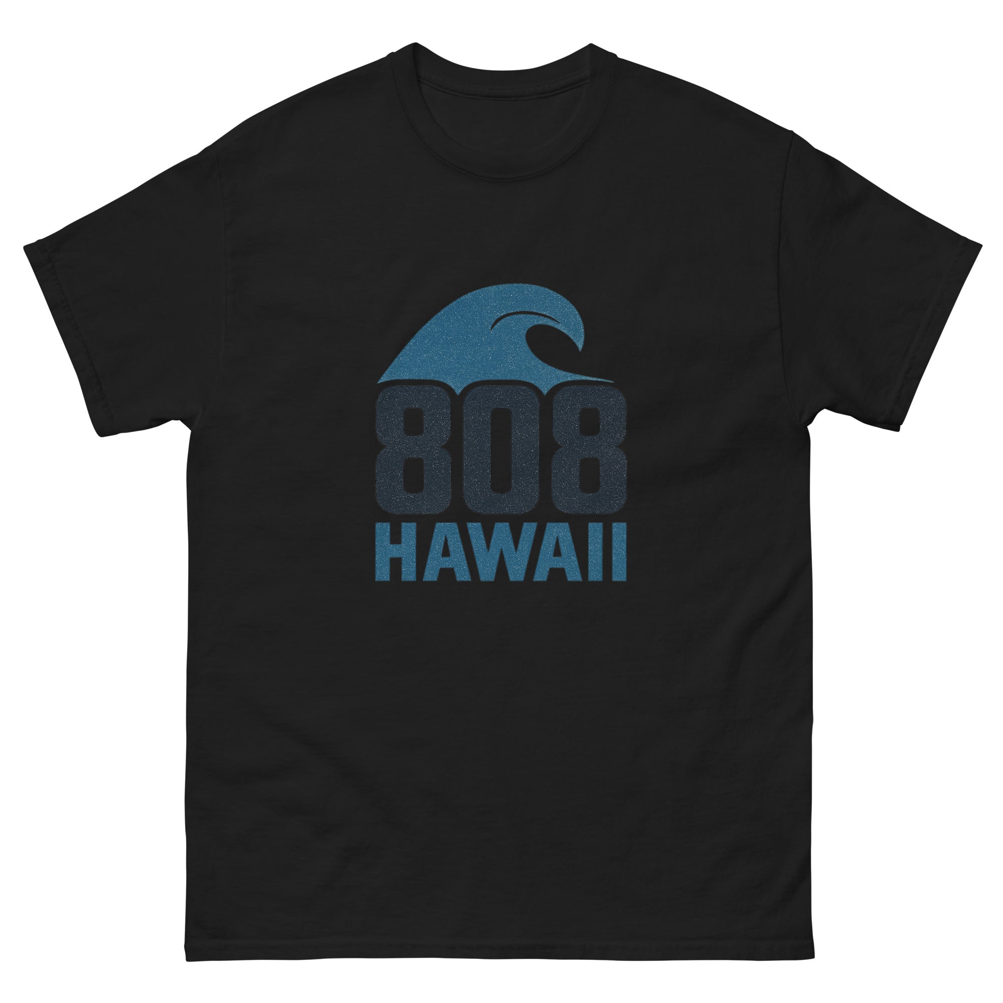 808 Wave Hawaiian t-shirt design on a Black unisex tee
