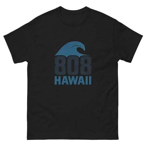 808 Wave Hawaiian t-shirt design on a Black unisex tee