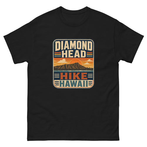Diamond Head Hike Hawaiian t-shirt design on a unisex tee