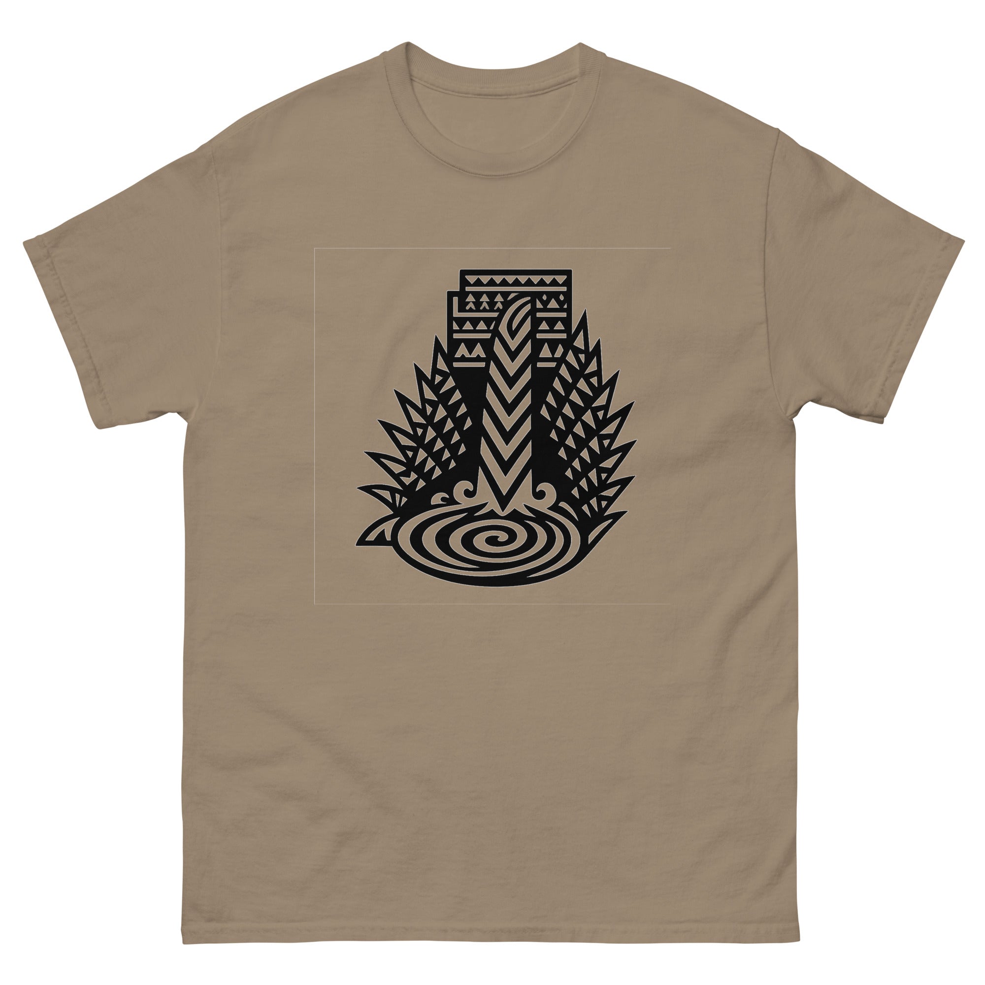 Wailele Hawaiian Waterfall T-Shirt Hawaiian t-shirt design on a Brown Savana unisex tee
