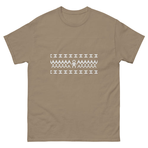 Enata Circle 2x Hawaiian t-shirt design on a Brown Savana unisex tee