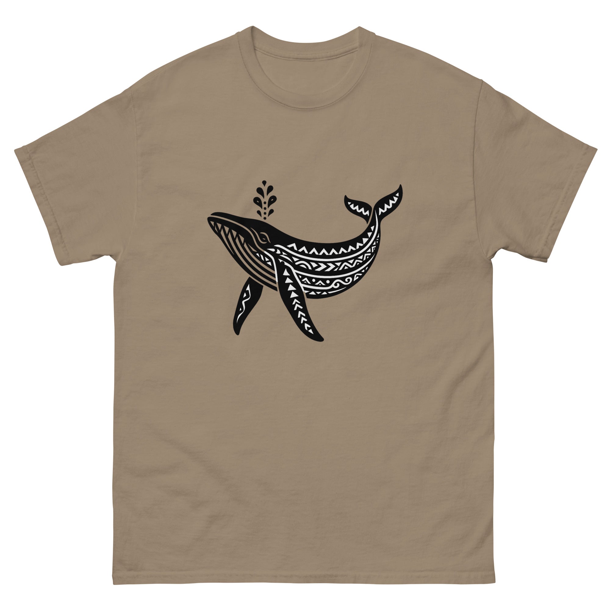 Kohola Whale Hawaiian T-Shirt Hawaiian t-shirt design on a Brown Savana unisex tee