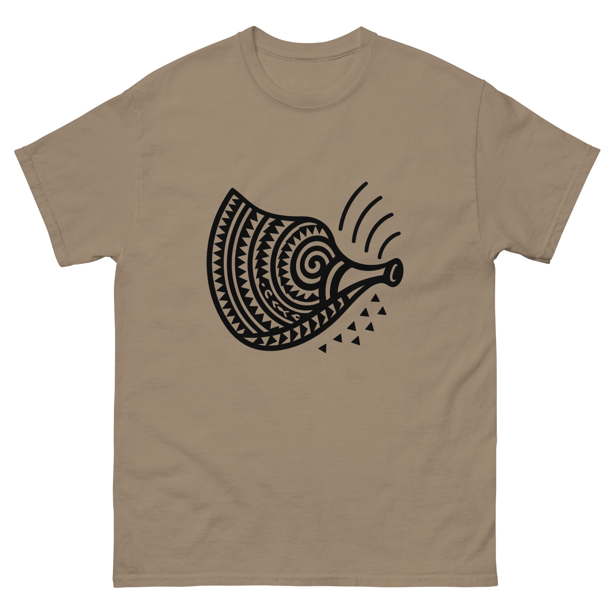 Pu Conch Shell Hawaiian Sacred T-Shirt Hawaiian t-shirt design on a Brown Savana unisex tee